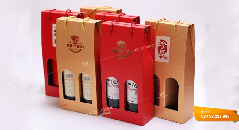 Mẫu hộp đựng rượu có quai xách