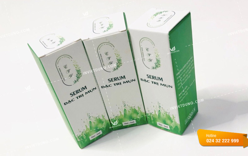 Mẫu vỏ hộp nắp cài đầu khoá đáy đựng serum đặc trị mụn