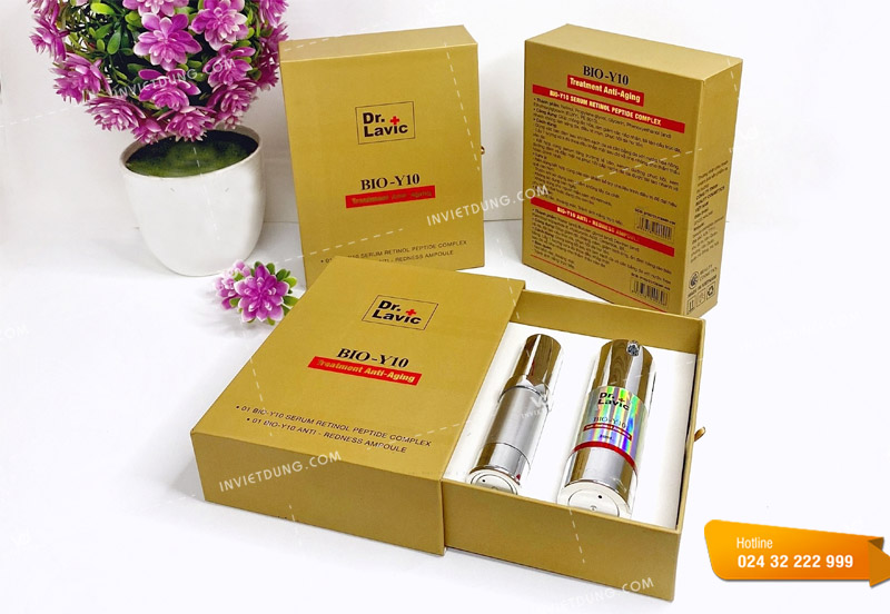 Bao bì hộp giấy đựng serum kiểu dáng nắp kéo có khay đựng