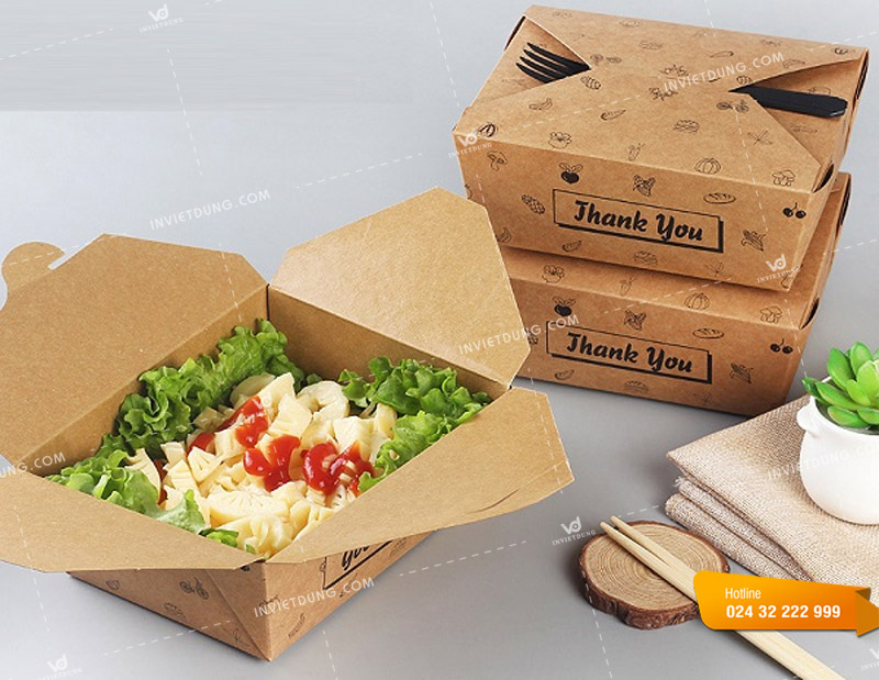 Hộp giấy đựng thức ăn nhanh, tiện lợi