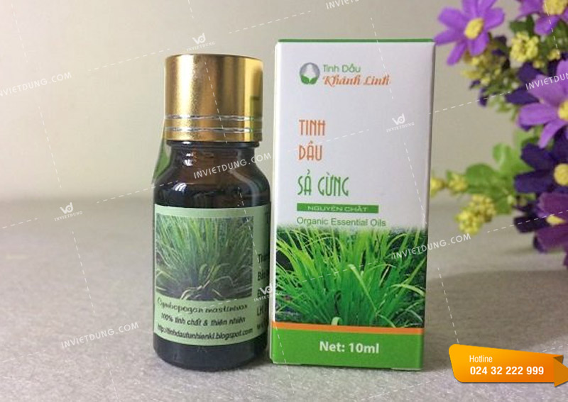 Mẫu hộp giấy đựng tinh dầu sả gừng