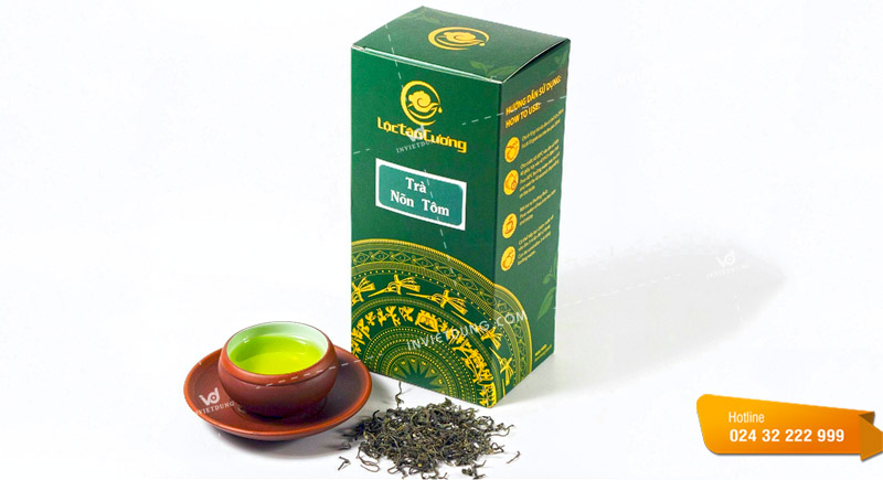 In vỏ hôp trà Nõn Tôm theo yêu cầu với chất lượng in sắc nét