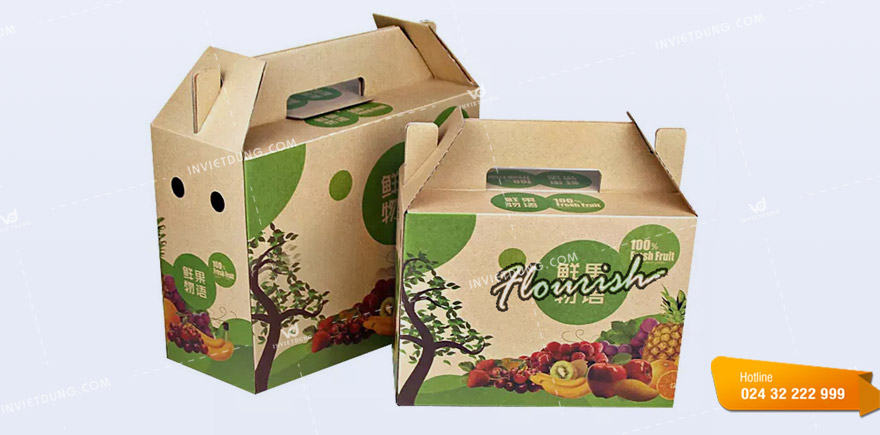 Mẫu thùng carton đựng hoa quả, trái cây