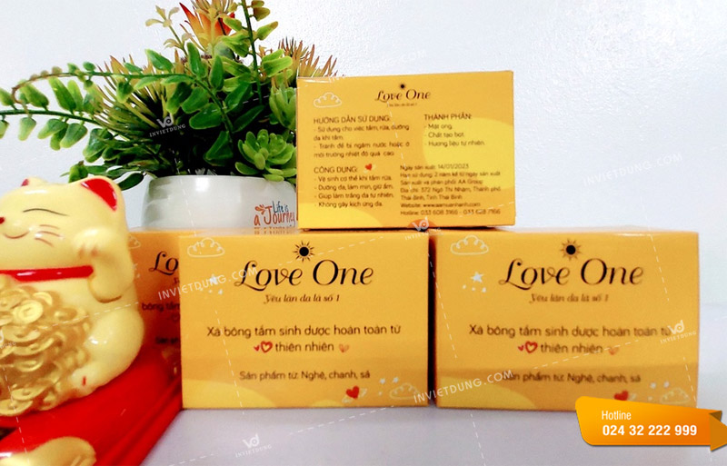 Mẫu hộp đựng bánh xà bông thương hiệu Love One