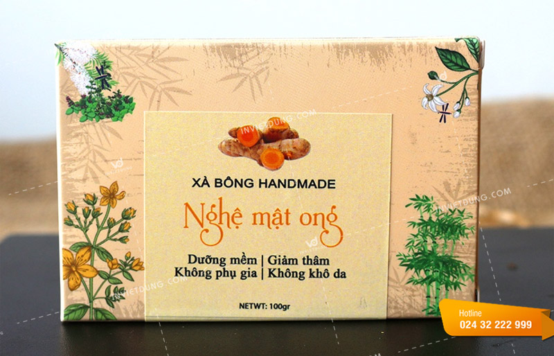 Mẫu hộp đựng xà bông handmade Nghệ mật ong