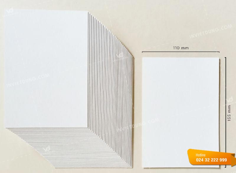 Kích thước thông dụng của chất liệu giấy ivory