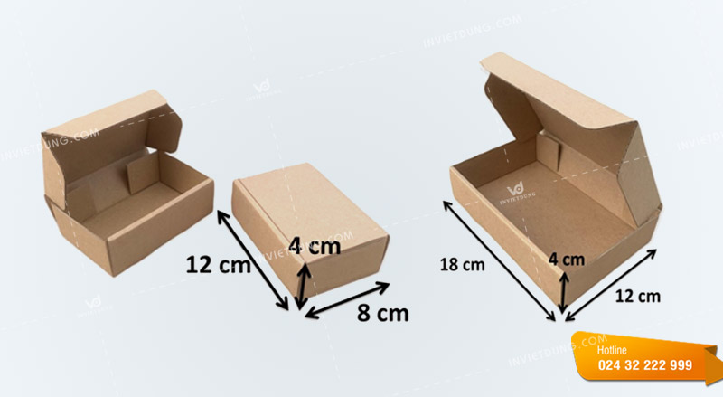 Kích thước hộp giấy nắp gài