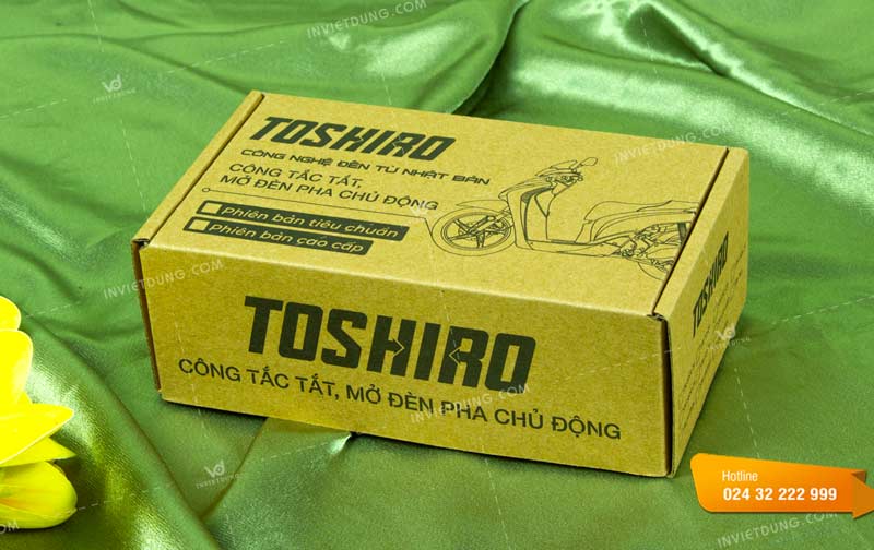 Mẫu hộp carton đựng công tắt đèn Toshiro