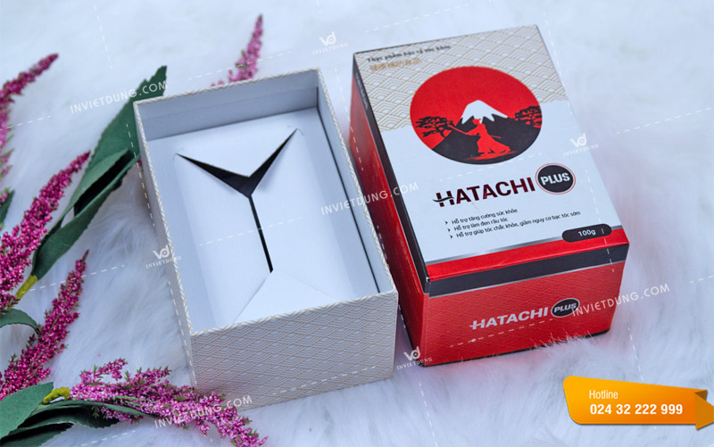 Mẫu hộp cứng đựng thực phẩm chức năng Hatachi