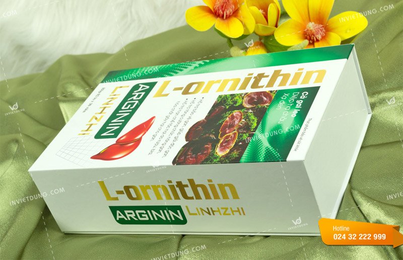 Mẫu hộp cứng đựng viên uống bổ gan L'ornithin