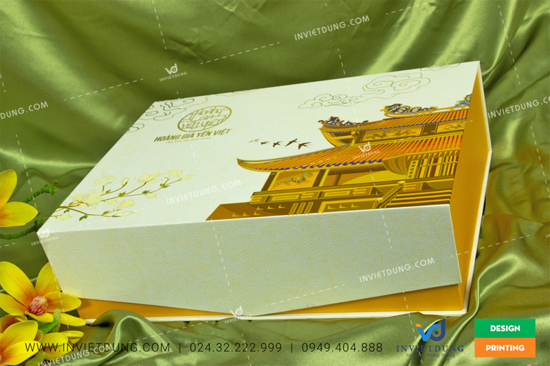 Mẫu hộp đựng đặc sản yến sào cao cấp và sang trọng do In Việt Dũng thiết kế và in ấn