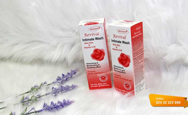 Mẫu hộp đựng dung dịch vệ sinh phụ nữ Revival