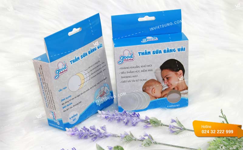 Mẫu hộp đựng miếng thấm lót sữa bằng vải