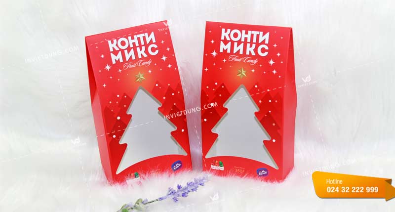 Mẫu hộp đựng quà tặng giáng sinh bằng giấy couche