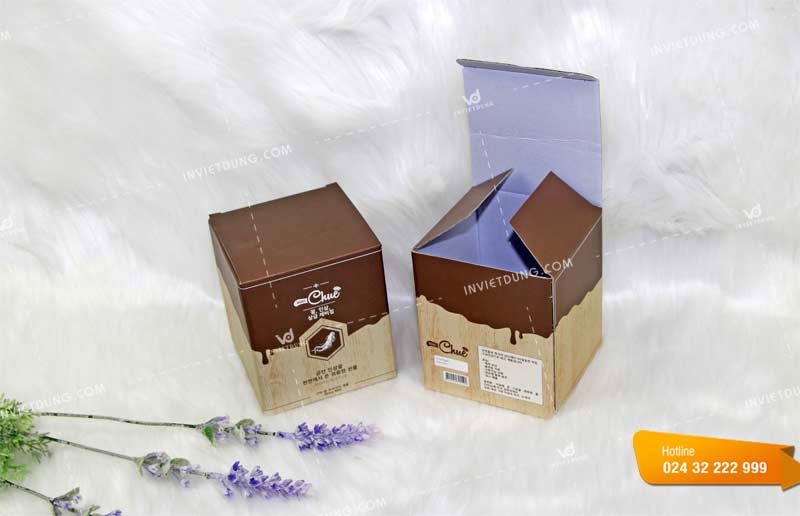 Mẫu hộp đựng sâm nghệ mật ong Mama Chuê
