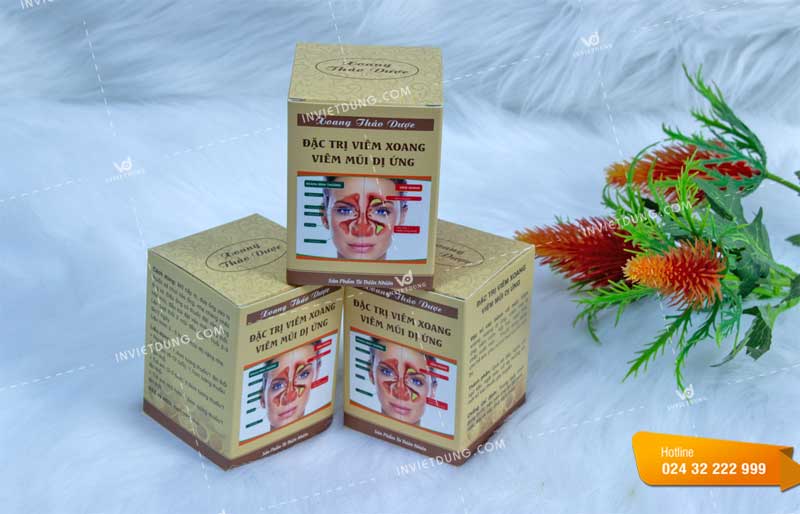Mẫu hộp giấy đựng thuốc đặt trị viêm xoang