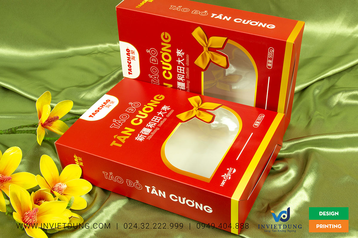 Mẫu bao bì cao cấp đẹp đựng táo đỏ