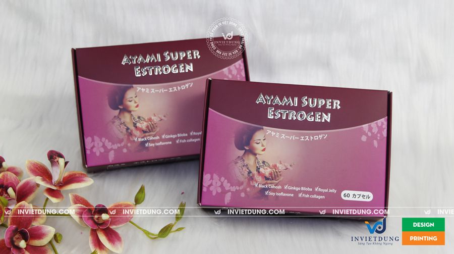 Mẫu hộp giấy đựng sản phẩm ép nhũ