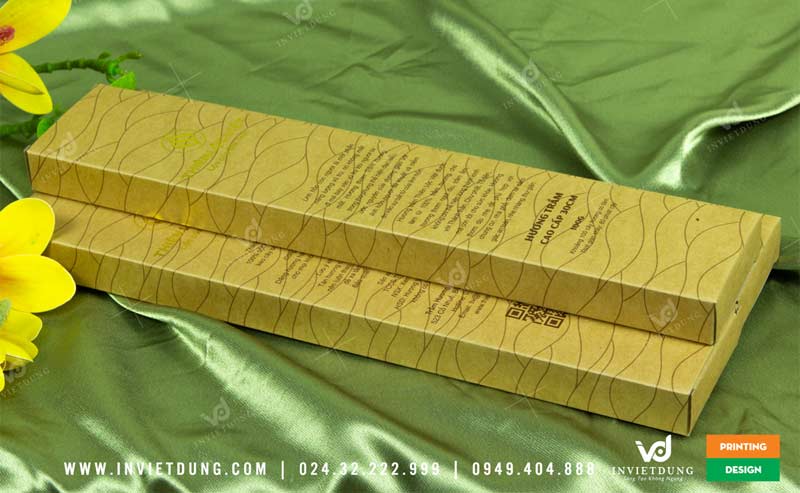 Mẫu hộp kraft đựng hương trầm sang trọng