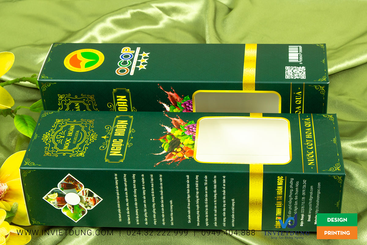 Mẫu vỏ hộp giấy đựng rượu Dâu Ngọc Hoàn