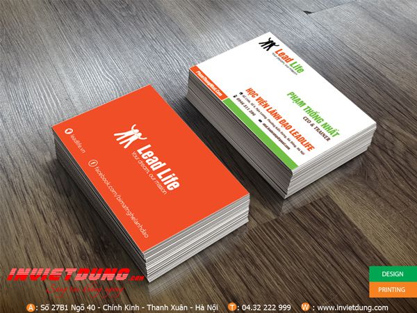 In Card visit đẹp Mẫu visit card học viện đào tạo lãnh đào LEADLIFFE