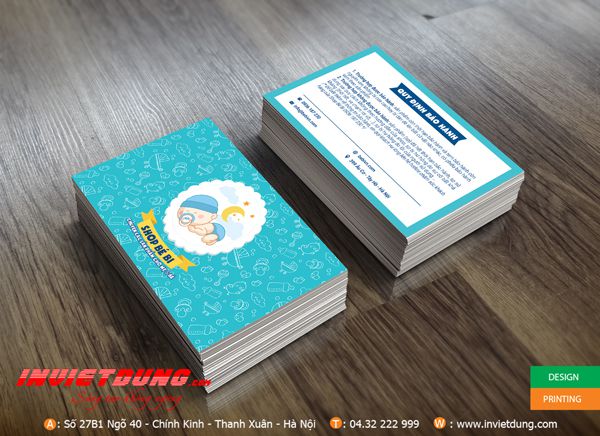 Mẫu card visit shop mẹ & bé. Card visit của hàng thời trang mẹ và bé. Mẫu card visit shop mẹ & bé