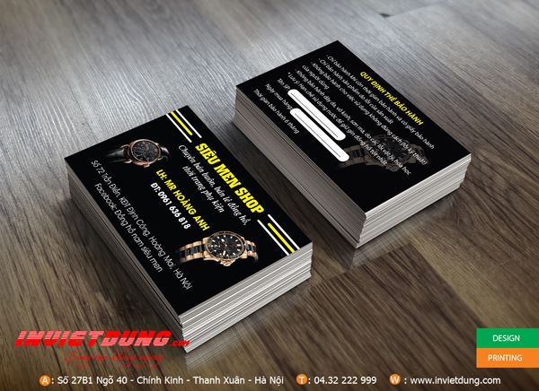Card visit cửa hàng đồng hồ. Mẫu card visit cửa hàng đồng hồ cao cấp