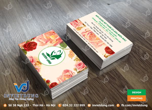 In Card visit đẹp Mẫu card visit dược phẩm phẩm Q'LARA Miền Bắc