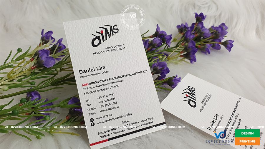 Mẫu danh thiếp giấy mỹ thuật sần 2 mặt