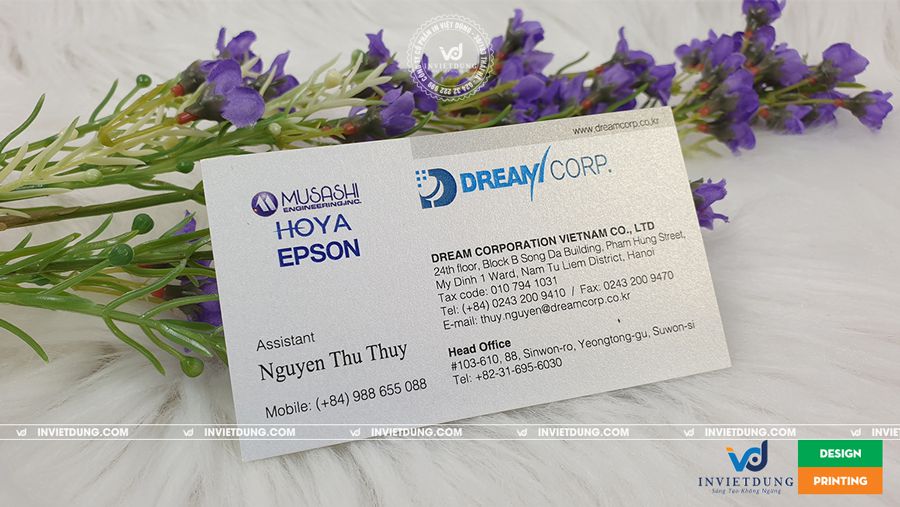 Name card giấy mỹ thuật đẹp công ty Dream Corp