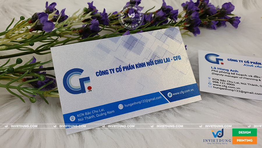 Danh thiếp giấy mỹ thuật đẹp công ty Kính nổi Chu Lai