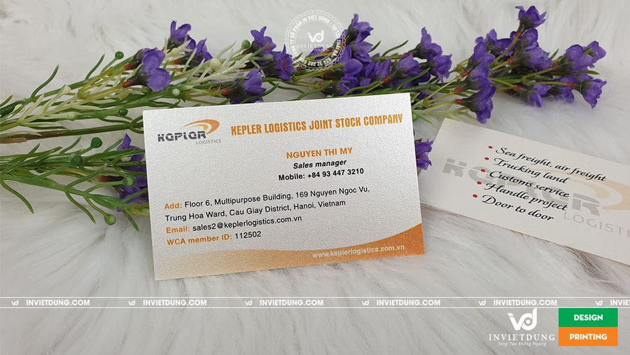 In card visit bằng giấy mỹ thuật công ty Kepler Logistics