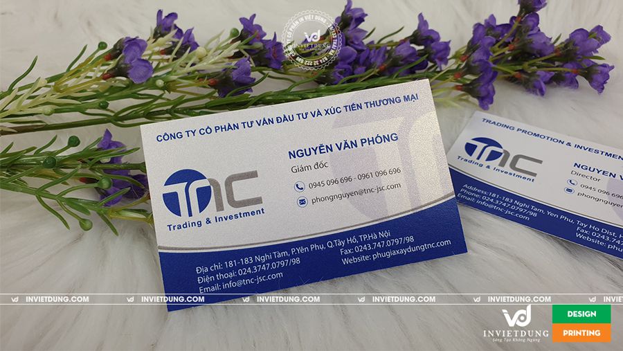 In name card bằng giấy mỹ thuật công ty xúc tiến thương mại