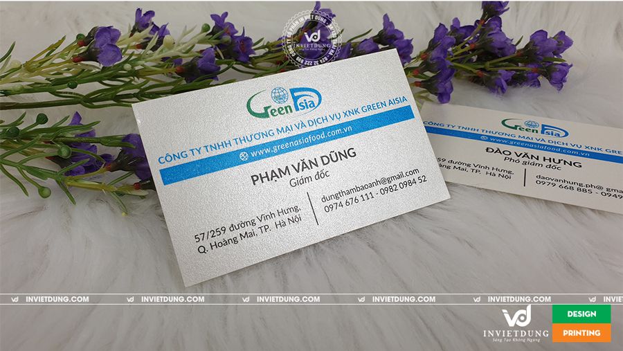 In card visit chuyên nghiệp cho giám đốc công ty Green Asia