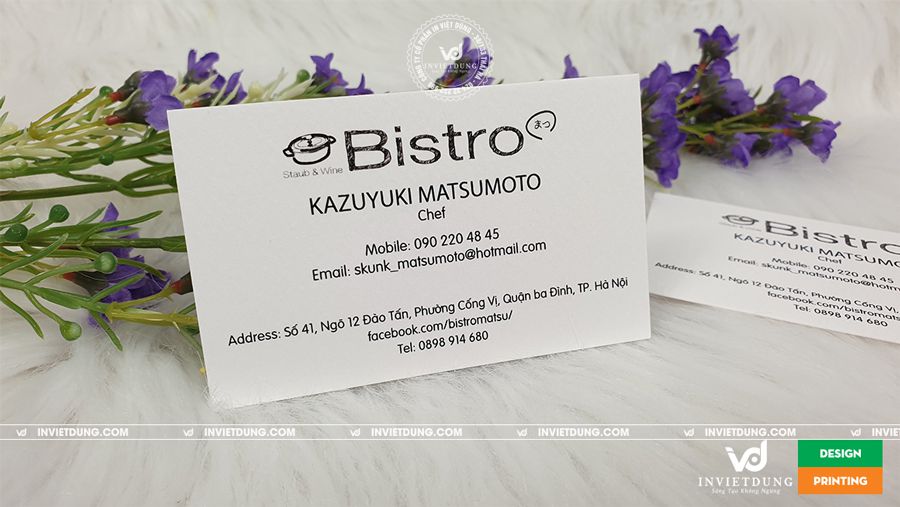 Mẫu card visit mỹ thuật cao cấp cho bếp trưởng nhà hàng