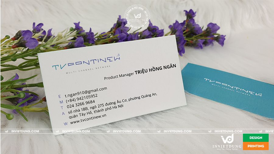 Mẫu card visit giấy mỹ thuật công ty truyền thông TV Continew