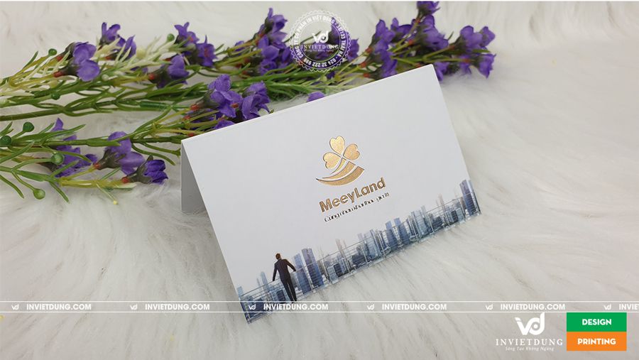 In Voucher ép nhũ công ty bất động sản Meeyland