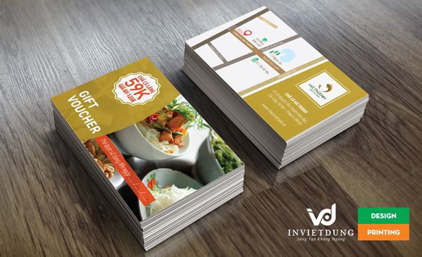 Mẫu voucher nhà hàng chả cá lăng đẹp