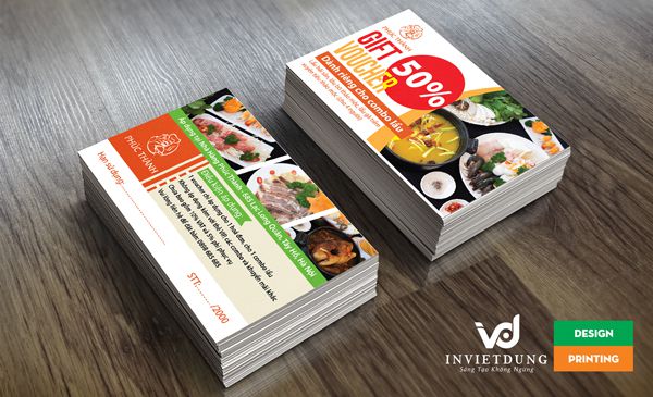 Card visit -voucher giảm giá nhà hàng Phúc Thành