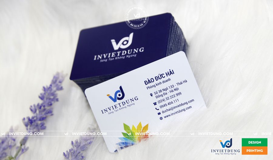 In card visit nhựa trắng