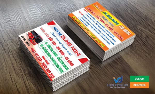 Mẫu card visit xe khách chuyên tuyến