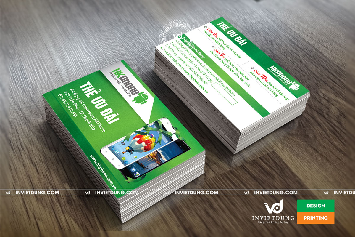 In card visit cửa hàng điện thoại HK phone