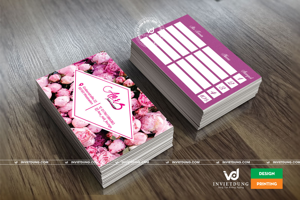In card visit tiệm Nails An