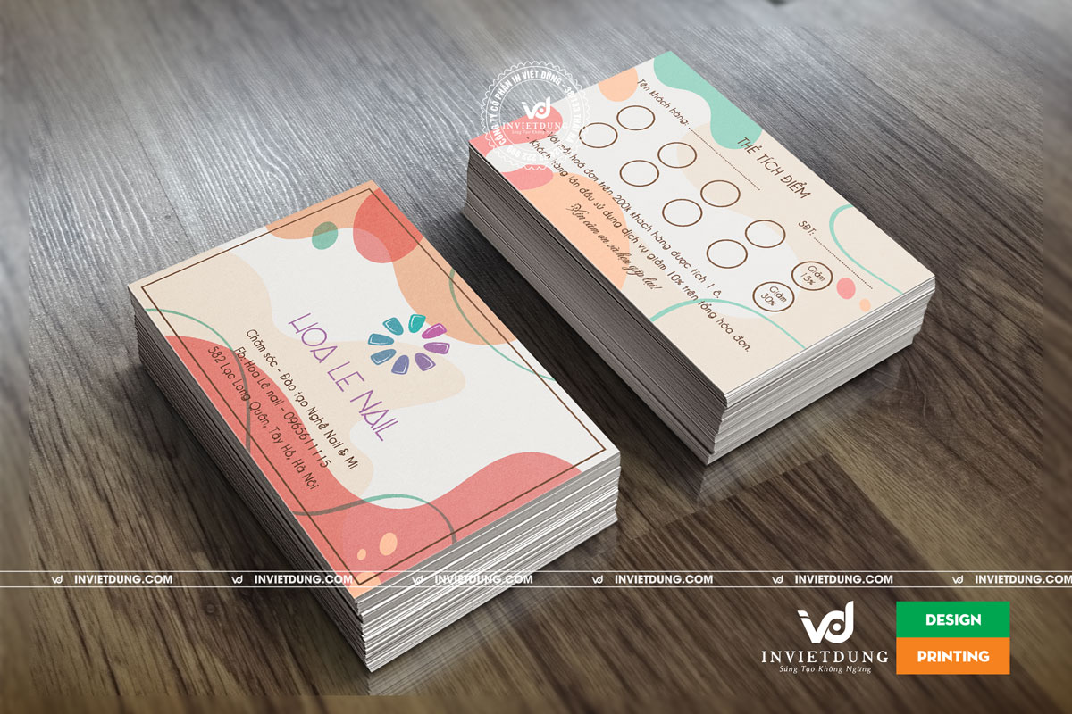 In card visit tiệm Nail