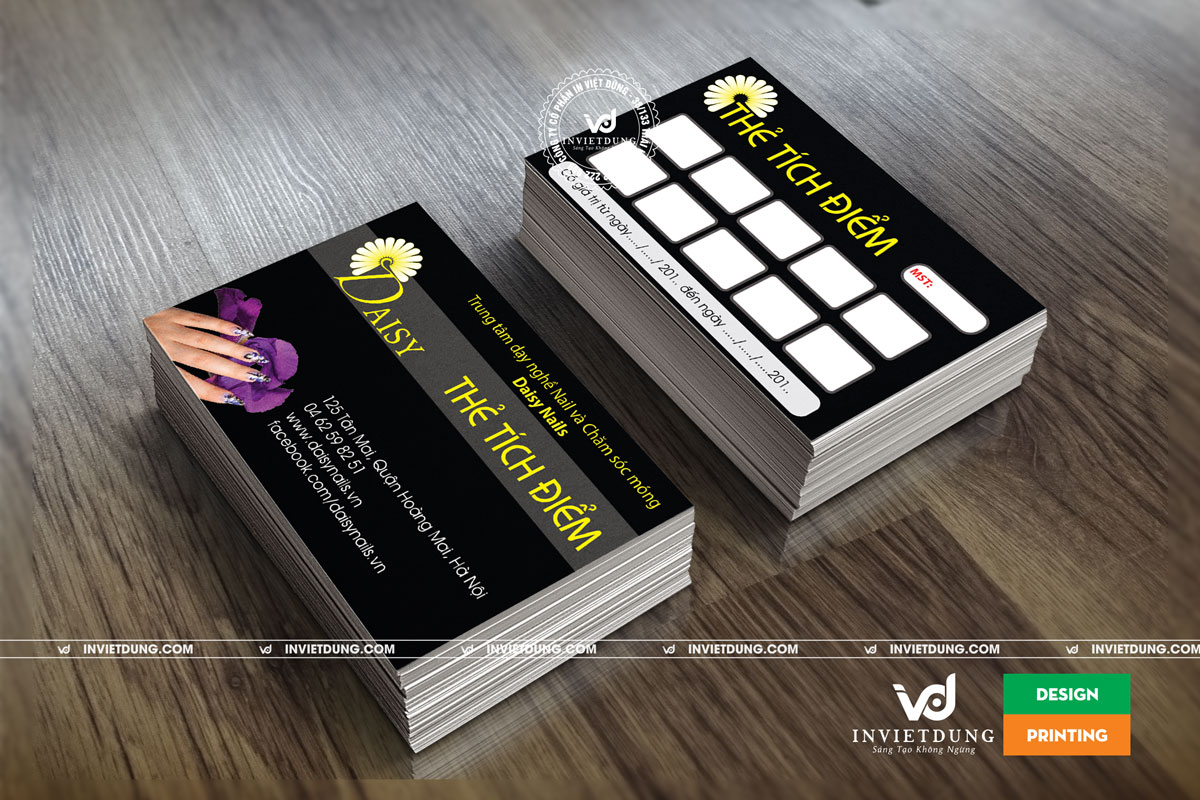 Mẫu name card lấy ngay cho trung tâm dạy nghề Nail