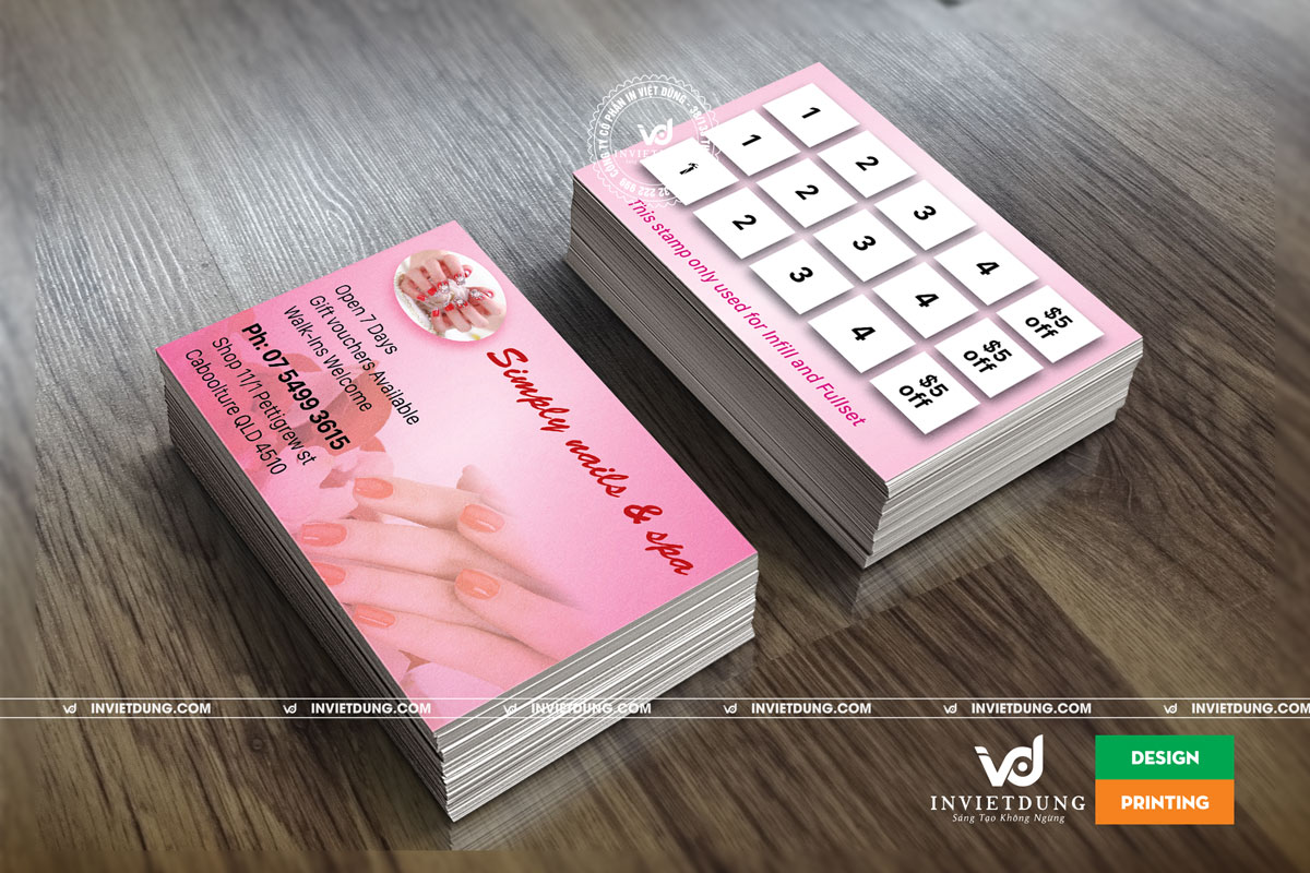 Thiết kế card cho tiệm Nail & Spa có địa chỉ tại Caboolture - Úc