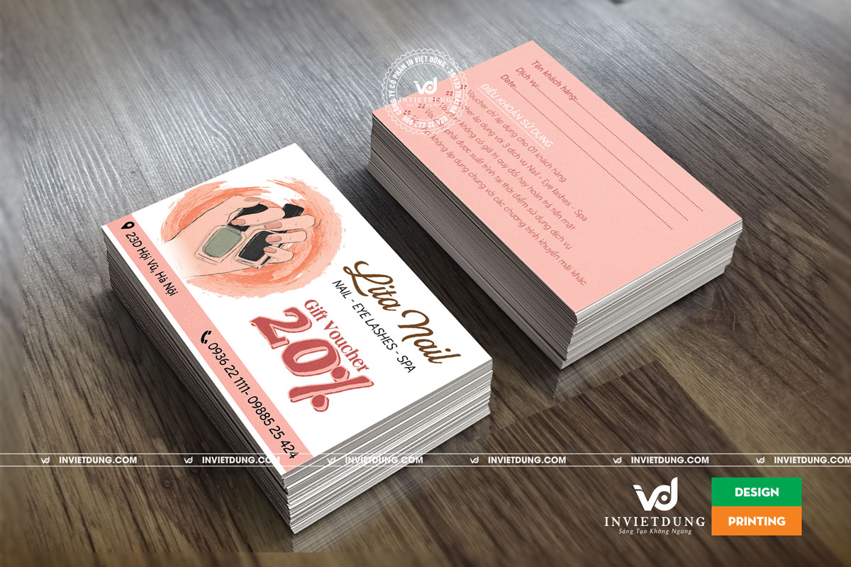 In card visit tiệm Lita Nail