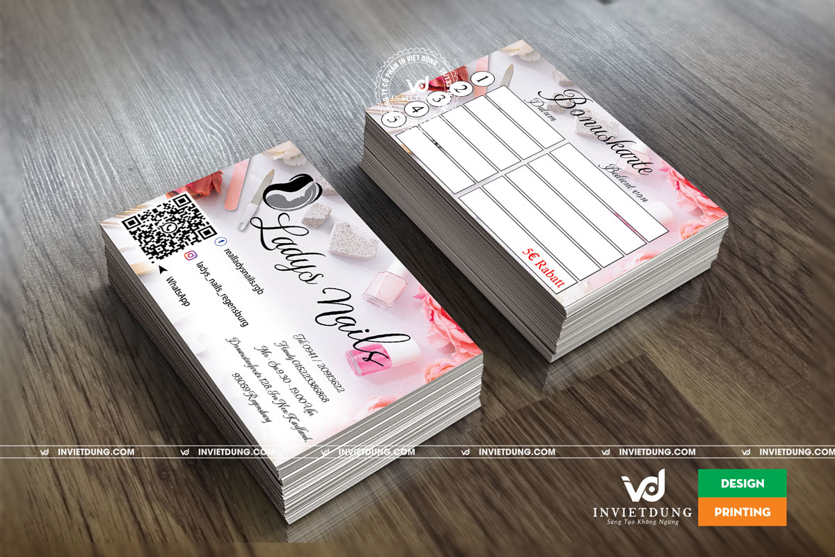 In card visit cho Ladys Nails