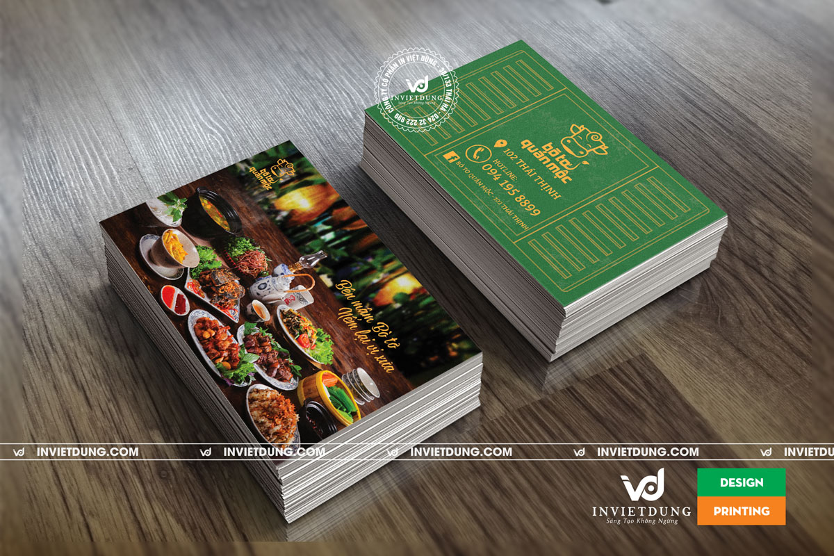 Mẫu name card cho nhà hàng sang trọng