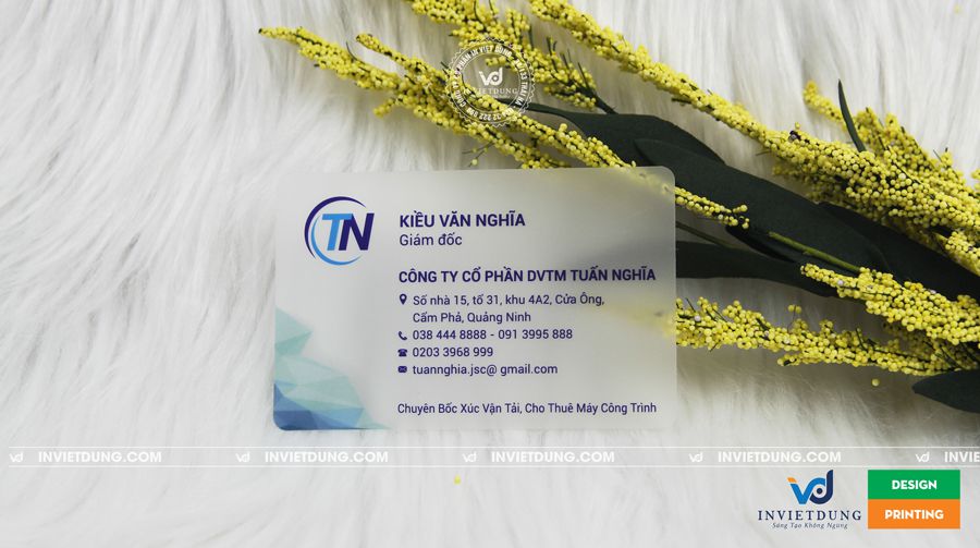 In name card nhựa trong mờ cho Giám đốc